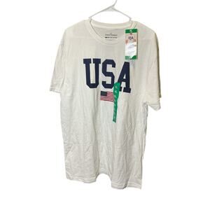 General Standard White Red Blue USA Short Sleeve T-Shirt Size XL
